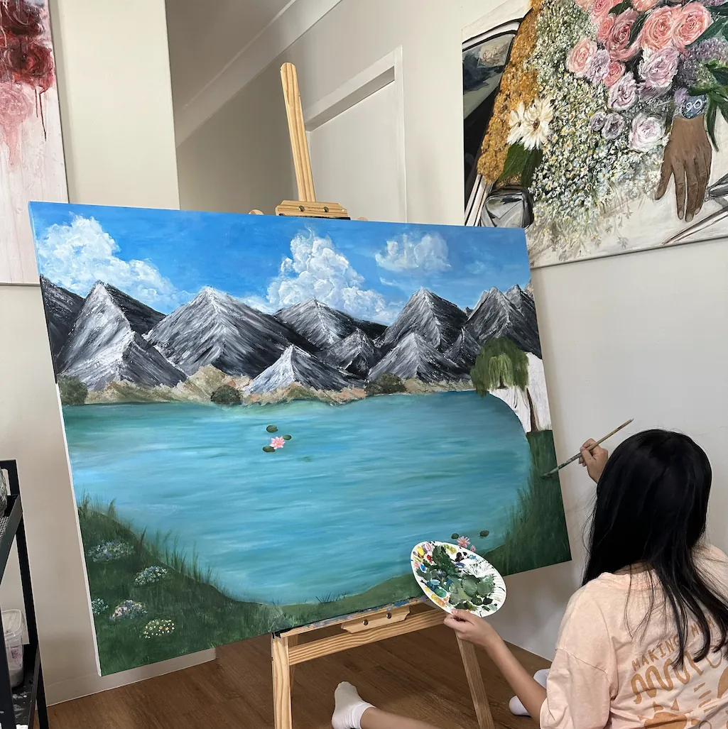 Artwork created by Wendy, Cici’s mum in Kayan’s kids art classes